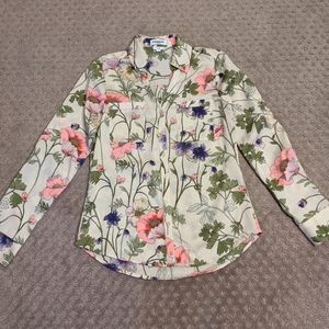 2/$9 Express floral long sleeve button up shirt